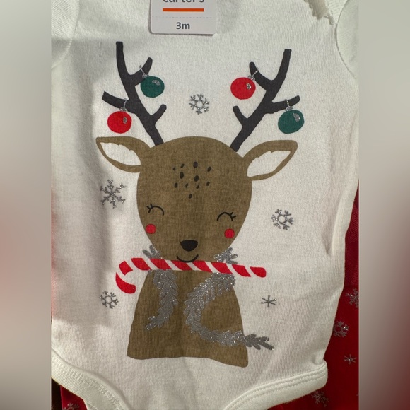NWT Carter’s just one you Christmas Outfit Sz 3 Mo - Picture 3 of 3